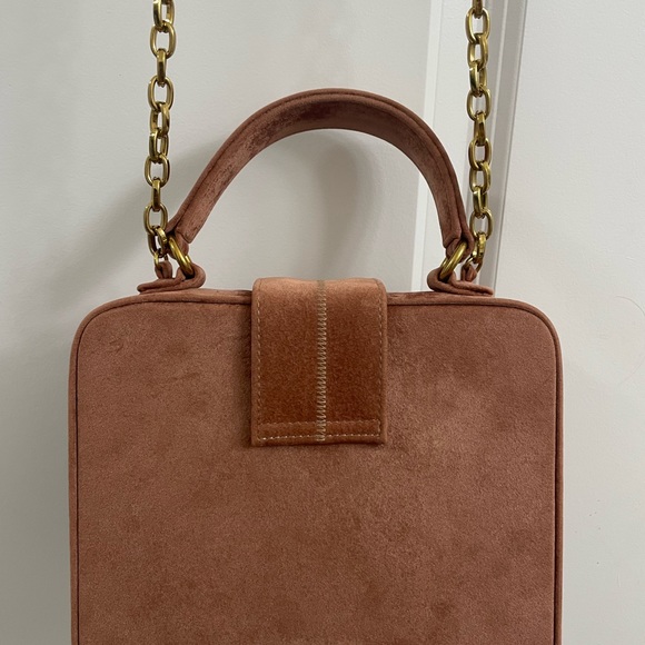 The Love and Lore Velvet Top Handle Box Bag Has a Rose Velvet Finish - Picture 2 of 9